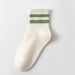 Women's Solid Color Cotton Socks Mid Tube Socks Breathable Antibacterial Deodorizing Striped All Match Ins Japanese Sports Women's Socks_vogvips.com