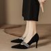 French Style Stiletto High Heels Women, Elegant And Sophisticated, Suitable Banquets, Rhinestone Wedding Casual Shoes,_vogvips.com