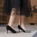 Women's Shoes Long Term Standing Without Tiring Work Shoes, Beautiful Black Professional Work Interview Work Wear Stiletto Leather Shoes_vogvips.com