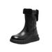 1178225343@qq.com Winter First Layer Cowhide Lamb Wool Soft Martin Boots For Women, Fleece Lined Thickened Snow Boots, Thick Sole Large_vogvips.com
