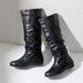 Women's Classic Long Leather Boots - Flat Heel Round Toe Knee High Winter Boots For Ladies (Black, Brown, Gray, Beige)_vogvips.com