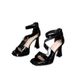 Women's High-Heeled 2024 Summer New European And American Fashion Back-Zipper High-Heel Chunky Heel Square-Toe Sandals_vogvips.com