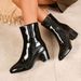 High Ankle For Women Mid-Calf 2025 Autumn New Side Zipper Plus Size Boots Fashion Chunky Heel Small Square Toe_vogvips.com