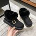 SHLIANG Suede Buckle Decor Ankle Boots Women Winter Warm Thicken Plush Snow Boots Woman Thick Sole Non Slip Platform Cotton Boots X0058_vogvips.com