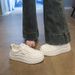 Women's Thick-Soled White Sneakers, Hollowed-Out And Breathable, 2026 Summer New Model, Versatile, Lightweight, Mesh,_vogvips.com