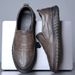 Euro Step New Leather Cowhide Business Loafers Casual Men's Shoes Soft Sole Non-Slip_vogvips.com