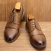 Men's Classic Business Casual Shoes - Lightweight Breathable Round Toe Oxfords For Office & Formal Occasions Leather Shoes For Men_vogvips.com