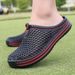 Summer Couple Breathable Half Slippers Men Outdoor Baotou Hole Sandals Beach Flip-flops Men's Casual Flip-flops Platform Sandals_vogvips.com