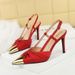 Elegant Satin Pointed-Toe High Heels With Bow Detail - Women's Dress Shoes For Parties & Special Occasions Back Strap Single Shoes_vogvips.com