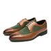 Spring New Color Blocked Pointed Leather Plus Size Formal And Casual Shoes, Low Cut Lace Up Men's Shoes_vogvips.com