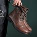 Autumn And Winter Men's Shoes: British Retro Leather Boots, Men's High-top Boots_vogvips.com