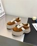 Retro Color-blocking Thick-soled De Xun Shoes, Petite Height-increasing And Slimming Versatile Casual Sneakers_vogvips.com