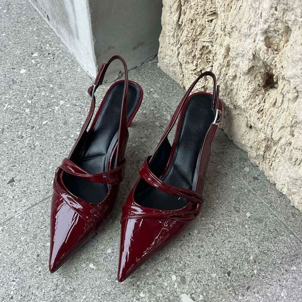 Chuyuji 2026 Spring New Style Pointed Toe Stiletto Heel Backless Mule Sandals Women, French Style, Comfortable For The_vogvips.com