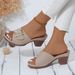 Cross-border Plus-size Chunky Heel Slippers 2025 Summer New Model TEUM Popular Belt Buckle Lightweight Sandals For_vogvips.com