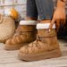 SHLIANG New Women's Thick Bottom Snow Boots Round Toe Fashionable Lace Up Short Casual Warm Cotton Shoes Winter Essential Footwear X0063_vogvips.com