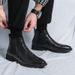 Shoes Cross-border Autumn Winter Men's Short Business Pointed High-top Leather Martin Slip-on Boots For Men_vogvips.com