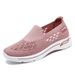 Female Old Beijing Cloth Shoes Middle-aged And Elderly Mother Shoes Flying Woven Breathable Casual Shoes One Pedal Flat Shoes Single Shoes_vogvips.com