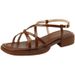 Makes Feet Look Fair~conceals Imperfections~brown Retro Woven Roman Sandals 2025 Summer Soft-soled Flat Large Size_vogvips.com