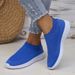 Breathable Knitting Platform Sneakers Women Comfort Soft Sole Non-slip Sports Woman Light Flat Heel Casual Shoes Ladies_vogvips.com
