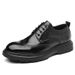 Euro Step Four Seasons Brogue Carved Single Business Formal Youth British Style Trendy Men's Leather Shoes_vogvips.com