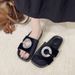 Women's Casual Slip-On Sandals Thick Heel Pure Color Buckle Fashionable Summer Flat Head Cool Slippers_vogvips.com