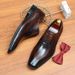 Leather shoes Men's first layer cowhide business formal leather Brock carved British vintage wedding suit shoes_vogvips.com