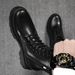 European Warm Series Genuine Leather Martin For Men High British Style Mid Top Trendy Workwear Fleece Lined Warm Snow Boots Winter Black_vogvips.com