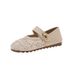 Thick-soled Inner Height-increasing Single Shoes Women's Woven One-pedal Velcro Mary Jane Shoes With Skirts Casual Shoes_vogvips.com