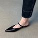 Vintage Open-Toe Shoes For Women With One Strap V-Cut Pointed Toe Sandals Versatile Slip-On Simple Half Slippers_vogvips.com