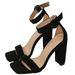 Women's Strap Sandals For Outdoor Wear, New Summer Casual Versatile Suede High-heeled Chunky Heel Sandals, European And_vogvips.com