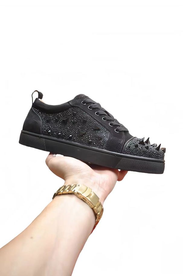 Leather Comfortable Fashion Men's Shoes Personality Breathable Casual Shoes Summer Lovers Shoes Diamond Rivet Shoe_vogvips.com