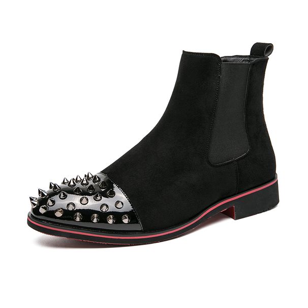 New Fashion Chelsea Boots Men's Brown Retro High-top Men's Boots European And American Fashion Boots British Gentleman Leather Boots_vogvips.com