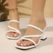 2026 New Model Gold Square-Toed High-Heel Mules European American Style Chunky Heel Sandals Women, Fashionable And_vogvips.com