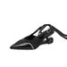 Women's Black Crisscross Strap Pointed Toe Sandals With Unique Heel Design Comfortable High Heels For Summer Elegant And Comfortable_vogvips.com