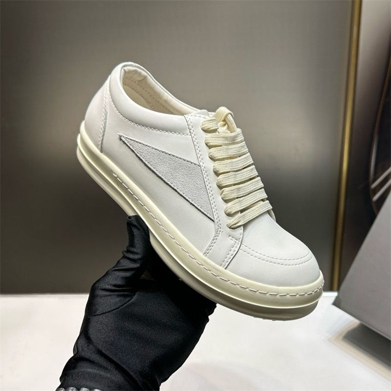 RO Infringing Casual Board For Autumn 2024, New Thick Soled Low Top Niche Lace Up Couple's Same Style White Shoes_vogvips.com