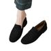 Women's British-style Shoes 2026 New Model, Soft Leather Black Round-toe Flat Slip-on Retro Loafers For Women_vogvips.com