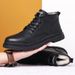 European Warm Series 2025 New Martin Work Mid-Calf Short British Style Fleece-Lined Trendy All-Season High-Top Cotton Boots Men's Shoes_vogvips.com