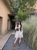 Instant Dispatch Su Yinyin He Sui Same Style Embroidered V-Cut Western Denim Mid-Calf Riding Boots For Women With Chunky_vogvips.com