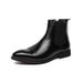 Large Size Men's High Top Pointed Leather Shoes British Fashion Business Slip-On Ankle Boots_vogvips.com