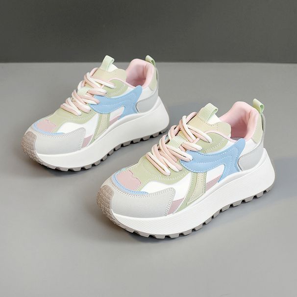 Cross Border BN031 Thick Soled 2025 Spring And Autumn Sports College Style New Women's Breathable Women's Shoes Casual Dad Shoes_vogvips.com