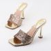 MS Women's Strappy Glitter Stiletto Sandals - Square Toe Open-Toe High Heels For Summer, Black/Red/Gold, Size 36-42_vogvips.com