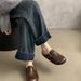 Plus-size Women's Shoes, Sizes 41 To 43, Soft Leather, Super Popular Retro Thick-soled Slip-on Closed-toe_vogvips.com