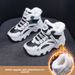 7815 White Sneakers For Women 2023 New Black Versatile Leather Panel Autumn Winter Fleece Lined Flat High-top Sports_vogvips.com