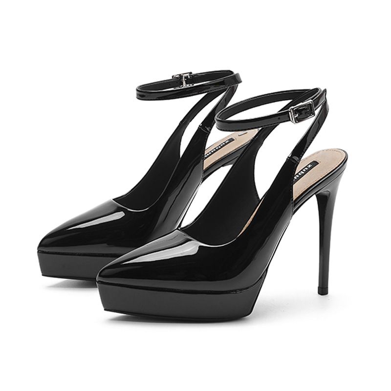 1233-2 Sexy One-Strap Closed-Toe Backless Heel Sandals For Women Summer New Pointed Toe Stiletto Waterproof Platform_vogvips.com