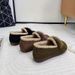 Women's Slip-on Beanie Shoes, New Winter 2025 Style, Fur-lined Shoes, Korean-style, Low-cut Flat Single Shoes_vogvips.com