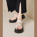 Thick-Soled Platform Sandals For Women, Versatile Outdoor Wear, Height Increasing Toe-Post Beach Flip-Flops, High-End_vogvips.com