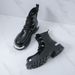 boots Fashion New Punk Style Niche Big Head Black Men's Boots Thick Sole Lace-up Casual Business Top Motorcycle Boots Commuting Work Boots_vogvips.com