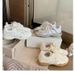 Women's Shoes Crescent Shaped Sole, Hidden Wedge Heel, Lace And Pearl Casual German Training Shoes For Women, Forrest Gump Shoes._vogvips.com
