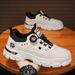 Men's Casual Slip-On Shoes With Rotating Buckle, Waterproof Work Boots For Outdoor Activities, Anti-Slip Rubber Sole, Comfortable Low-Top Sneakers_vogvips.com