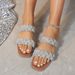 Rhinestone Chic Beach Holiday Peep-toe Flat Sandals For Women_vogvips.com